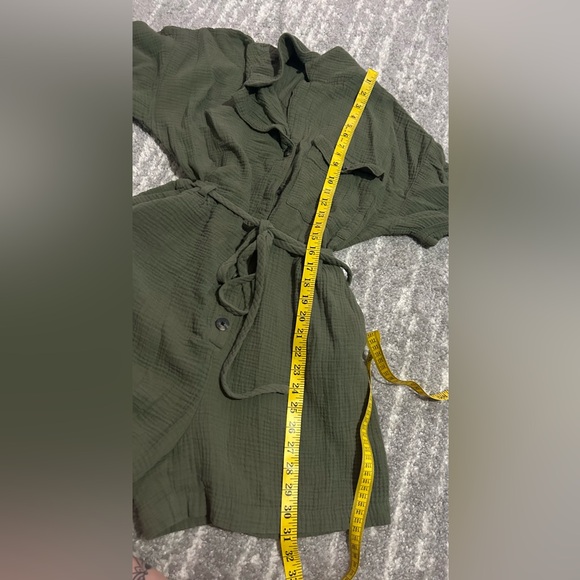 Madewell Safari Romper Sz M Belted Gauze Cotton Olive Army Green Romper So Soft! - Picture 8 of 8
